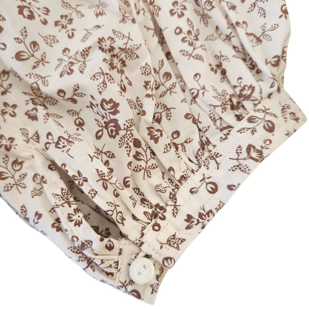 RALPH LAUREN POLO button up ditsy floral cotton tiered modest midi dress Size 6 - Picture 4 of 7